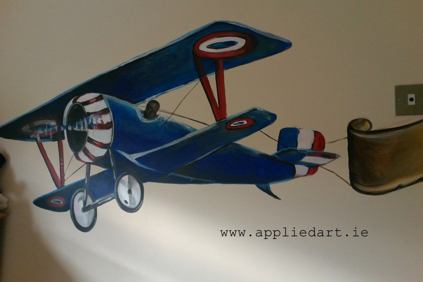 airplkane boy mural kids murals wall painting dubl,in ireland mural company appliedart.ie