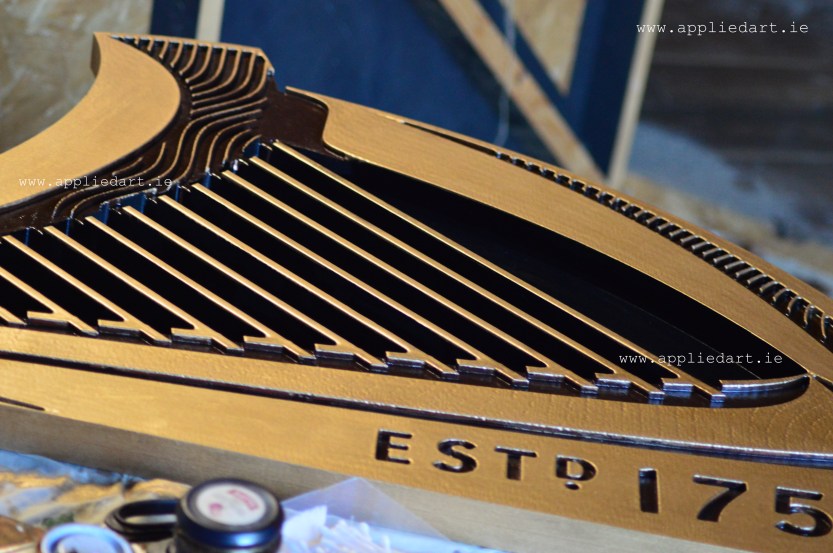 guinness harps gold painted artist www.appliedart.ie klaudia pawlowska
