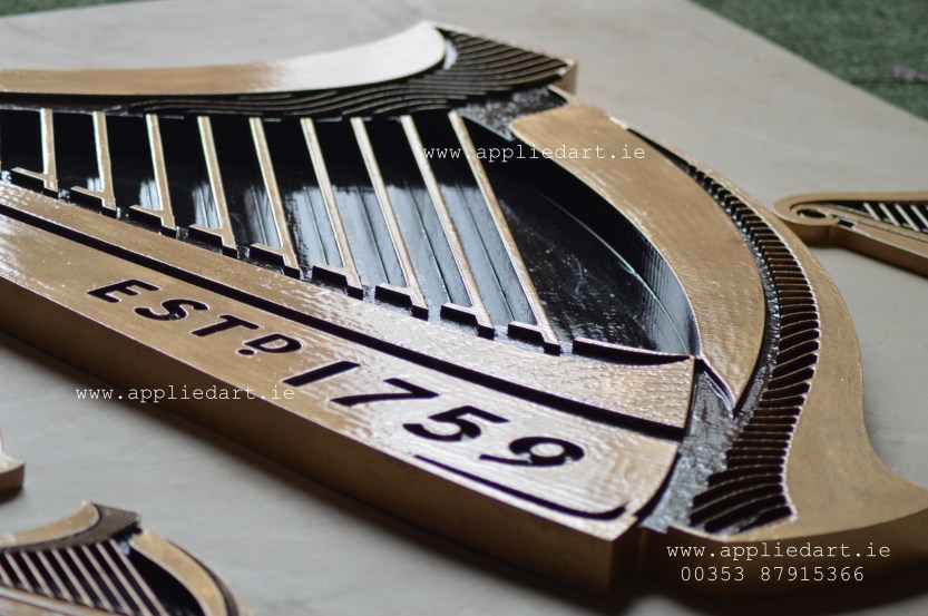 klaudia pawlowska guinness harps gold painted artist www.appliedart.ie art