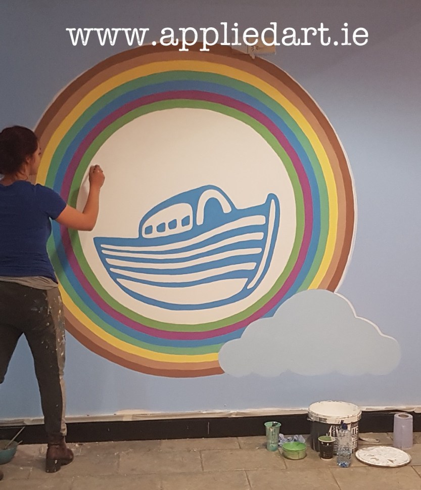 the ark puddenhill logo painted mural artist dublin applied art muralsist dublin artist appliedart ireland chalk concept artist design custom wood design klaudia pawlowska byrne ireland