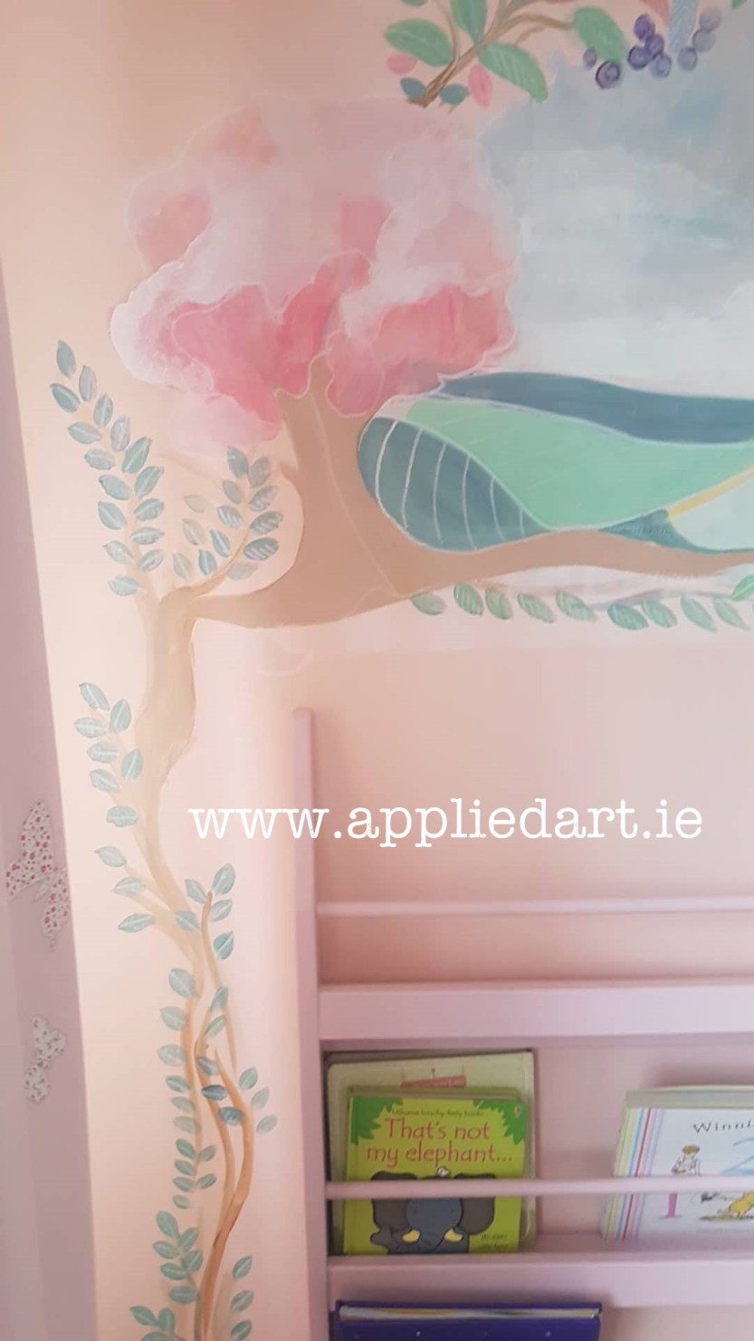 wonderland theme mushroom fairy mural dublin artist muralist painting fairy theme aapplied art ie