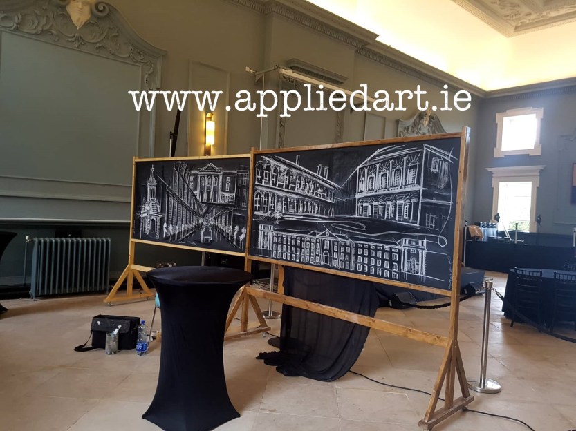 artist dublin chalk board event drawing dublin ireland trinity college dublkin event work boards wor klaudia byrne pawlowska