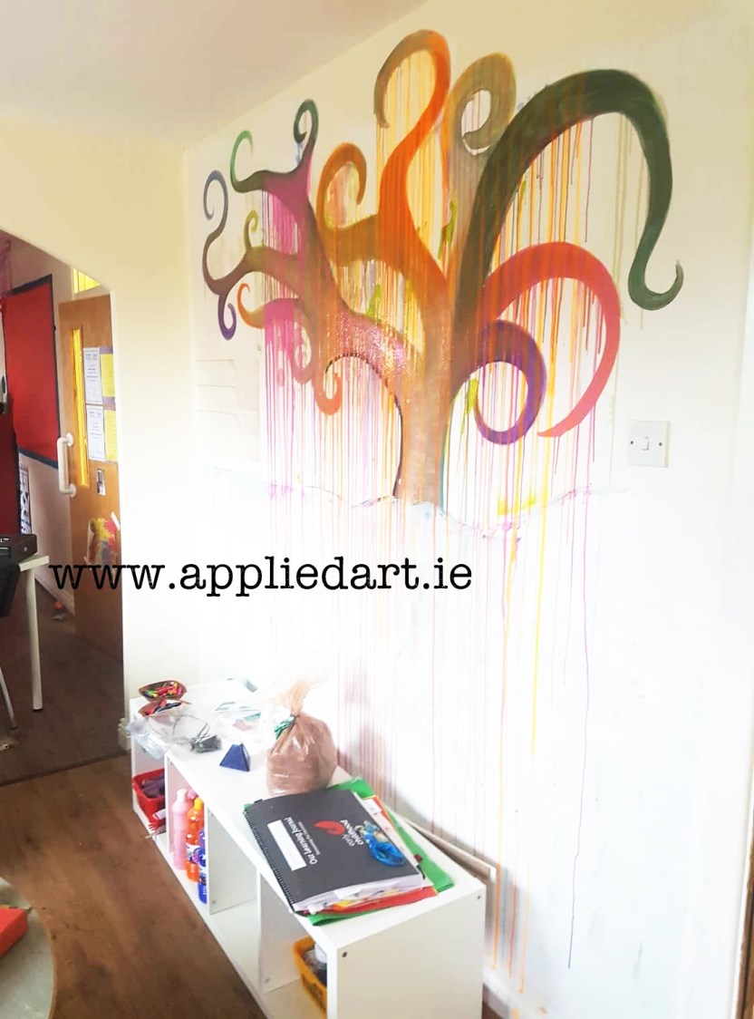 klaudia byrne wall design artist dubkin ireland h commision paintings murals y dublin ireland splat graffitti bg style my creche celbridge mural irelnad dublin tree