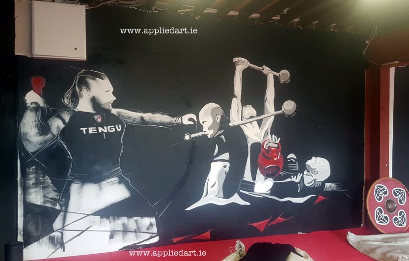 Mural Painteed for Tengu Ireland Dublin Gym Art Graphics painted in Ireland by Applied Art ie Klaudia Byrne Mural Branding Design (12)