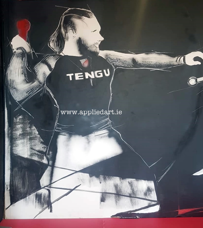 Mural Painteed for Tengu Ireland Dublin Gym Art Graphics painted in Ireland by Applied Art ie Klaudia Byrne Mural Branding Design (13)