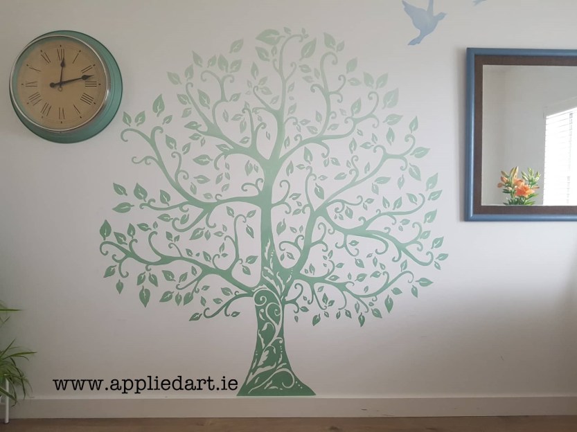 simple shaded tree mural handpainted applied art dublin mural services klaudia byrne mural murals murals murals dublin ireland