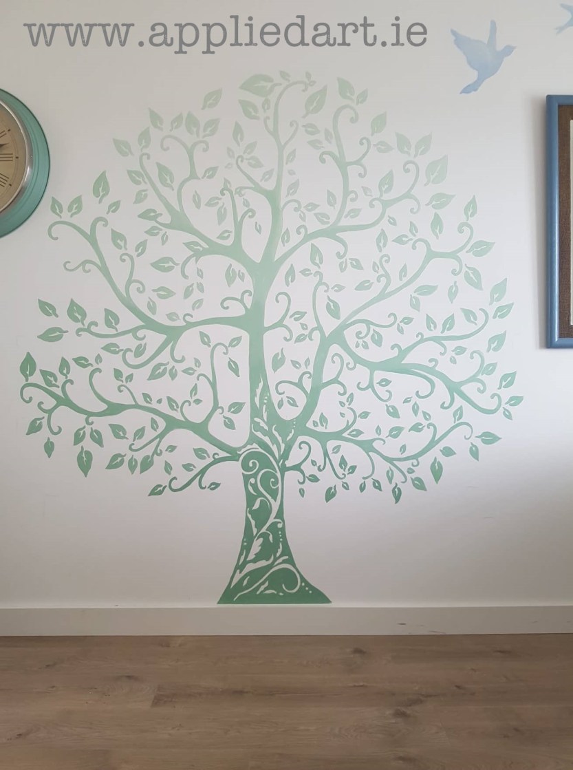 simple shaded tree mural muralist handpainted applied art dublin mural services klaudia byrne mural murals murals murals dublin ireland