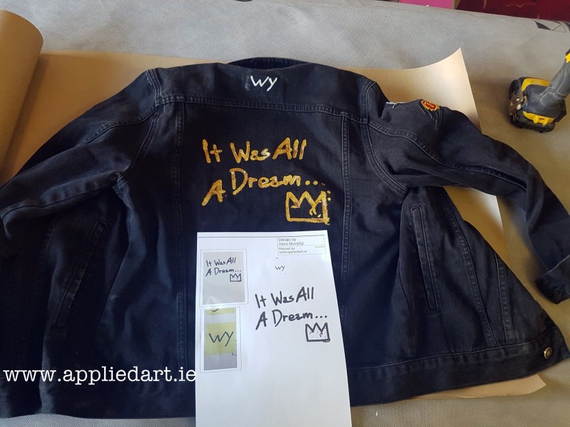 wild youth javket ed klaudia byrne artist work dublin ireland artist painted fabric denim painted fabric