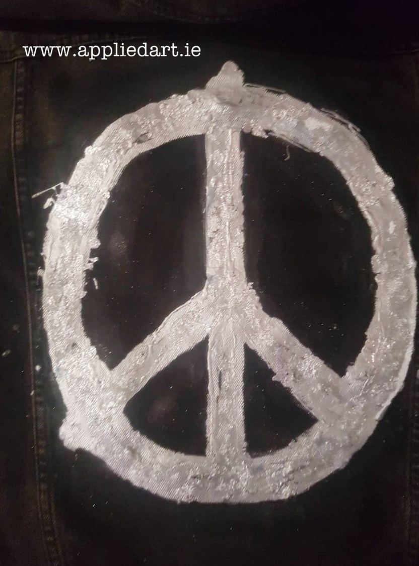 wild youth javket ed klaudia byrne artist work dublin artist ireland artist painted fabric denim klauia artrist painted fabric