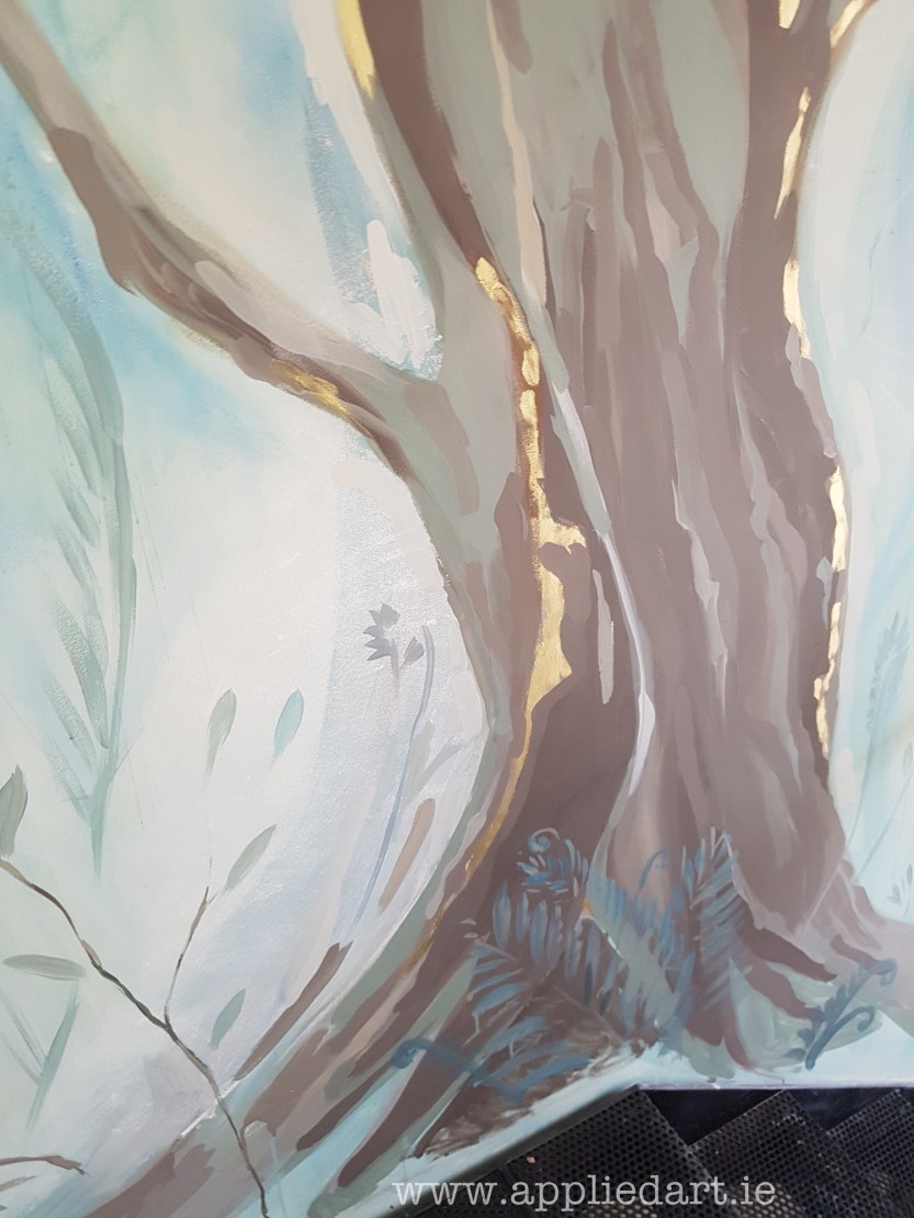Mural Wicklow painted tree klaudia byrne applied art artist dublin hand painted modern mural gold effect natural watercolor mural ireland artistic tree painted on the wall wall art muralist dublin art  (1).jpg