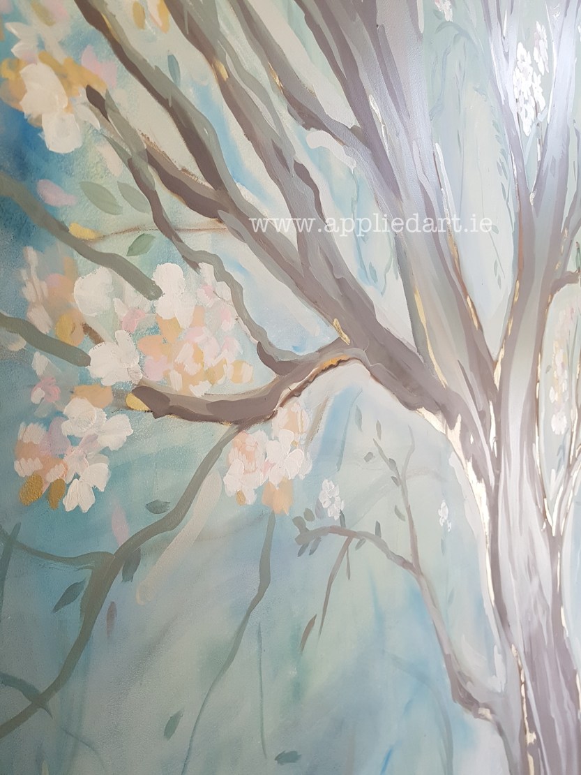 Mural Wicklow painted tree klaudia byrne applied art artist dublin hand painted modern mural gold effect natural watercolor mural ireland artistic tree painted on the wall wall art muralist dublin art (1 (55)