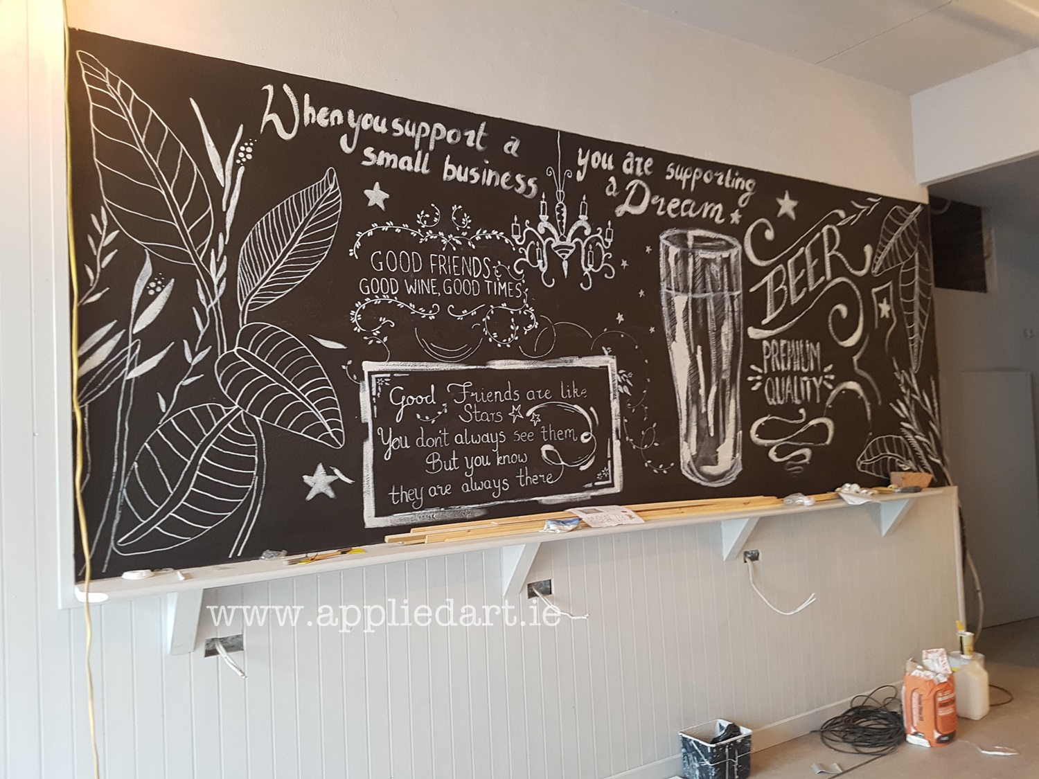 aKlaudia Byrne Applied Art chalk art cafe nwetown mount kennedy irish artist chalk board commercial art painting chalk branding ireland (35)