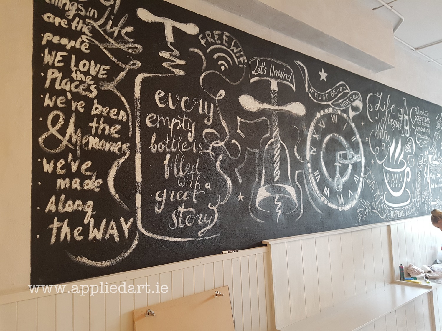 aKlaudia Byrne Applied Art chalk art cafe nwetown mount kennedy irish artist chalk board commercial art painting chalk branding ireland (37)