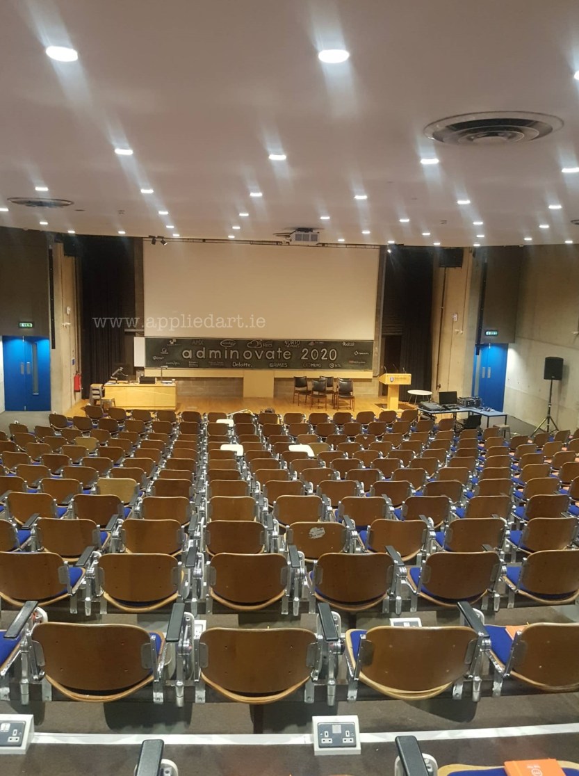 Adminovate 2020 Trinity College Logo Adminovate event artist klaudia byrne applied art chalk art event dublin ireland artist kolour chalk on board (3)